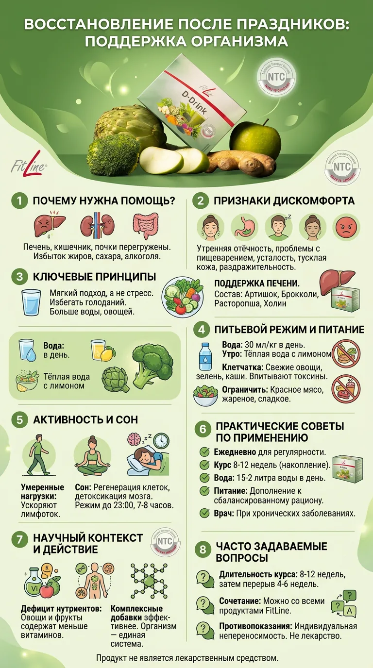 Восстановление организма после праздников — советы FitLine