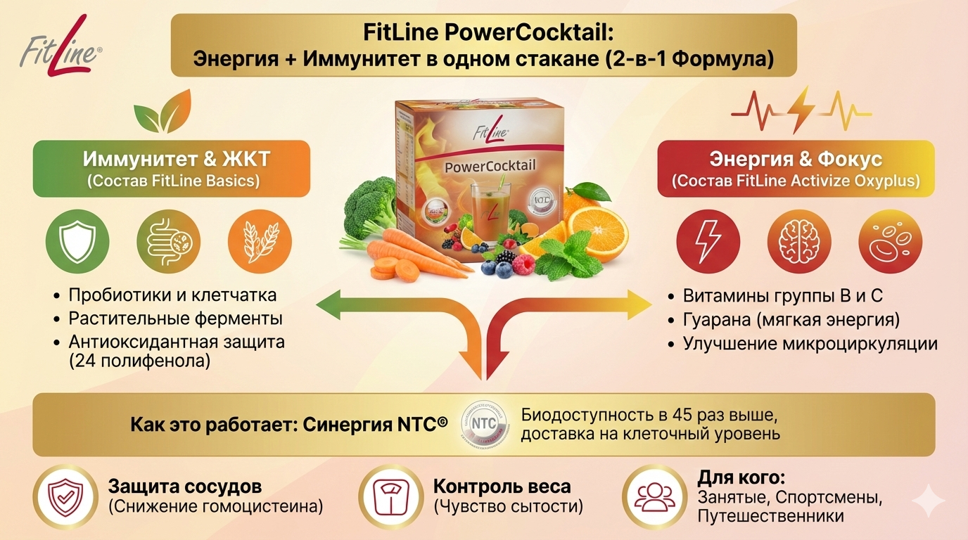 FitLine PowerCocktail — когда не хочется выбирать между энергией и иммунитетом