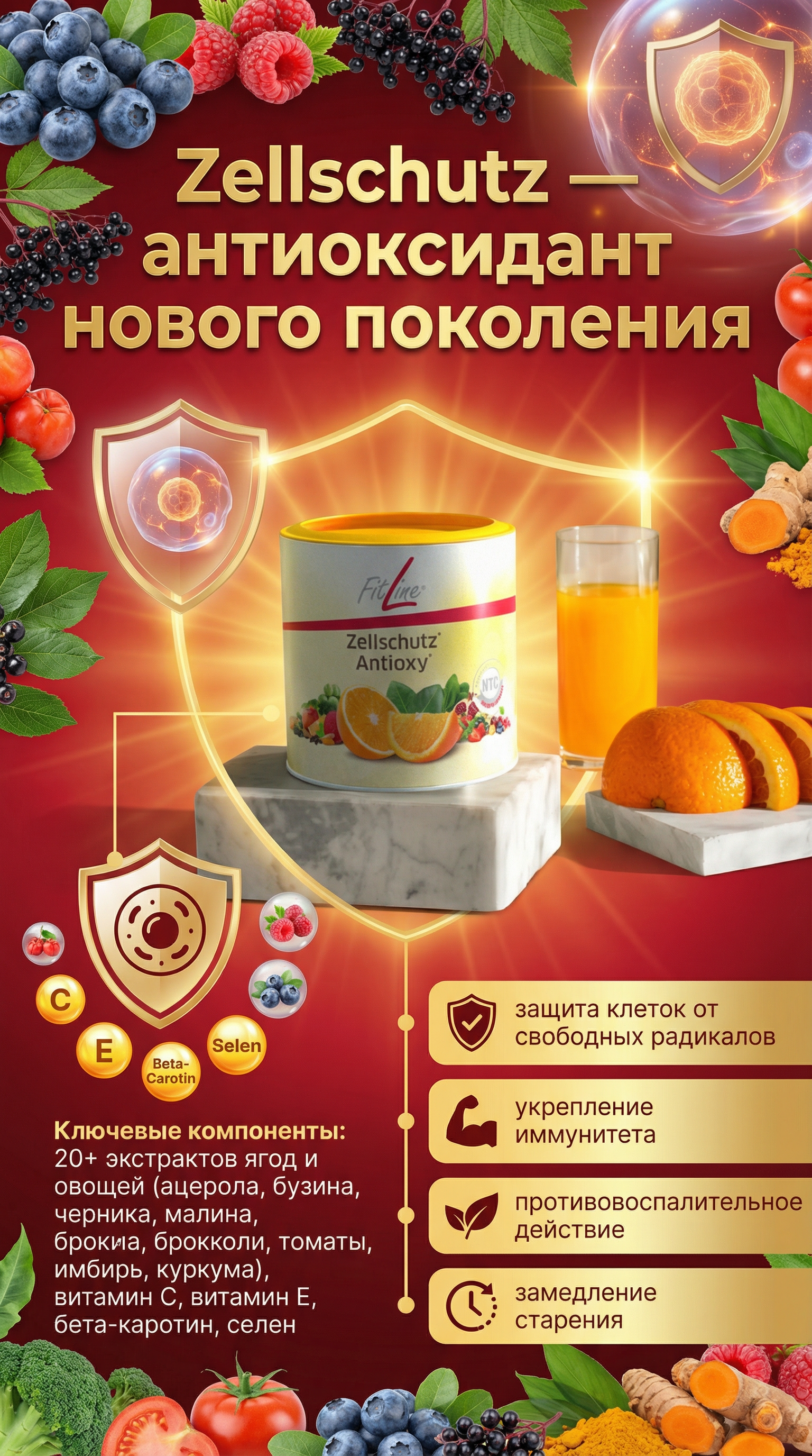 FitLine Zellschutz: мощная антиоксидантная защита для каждой клетки