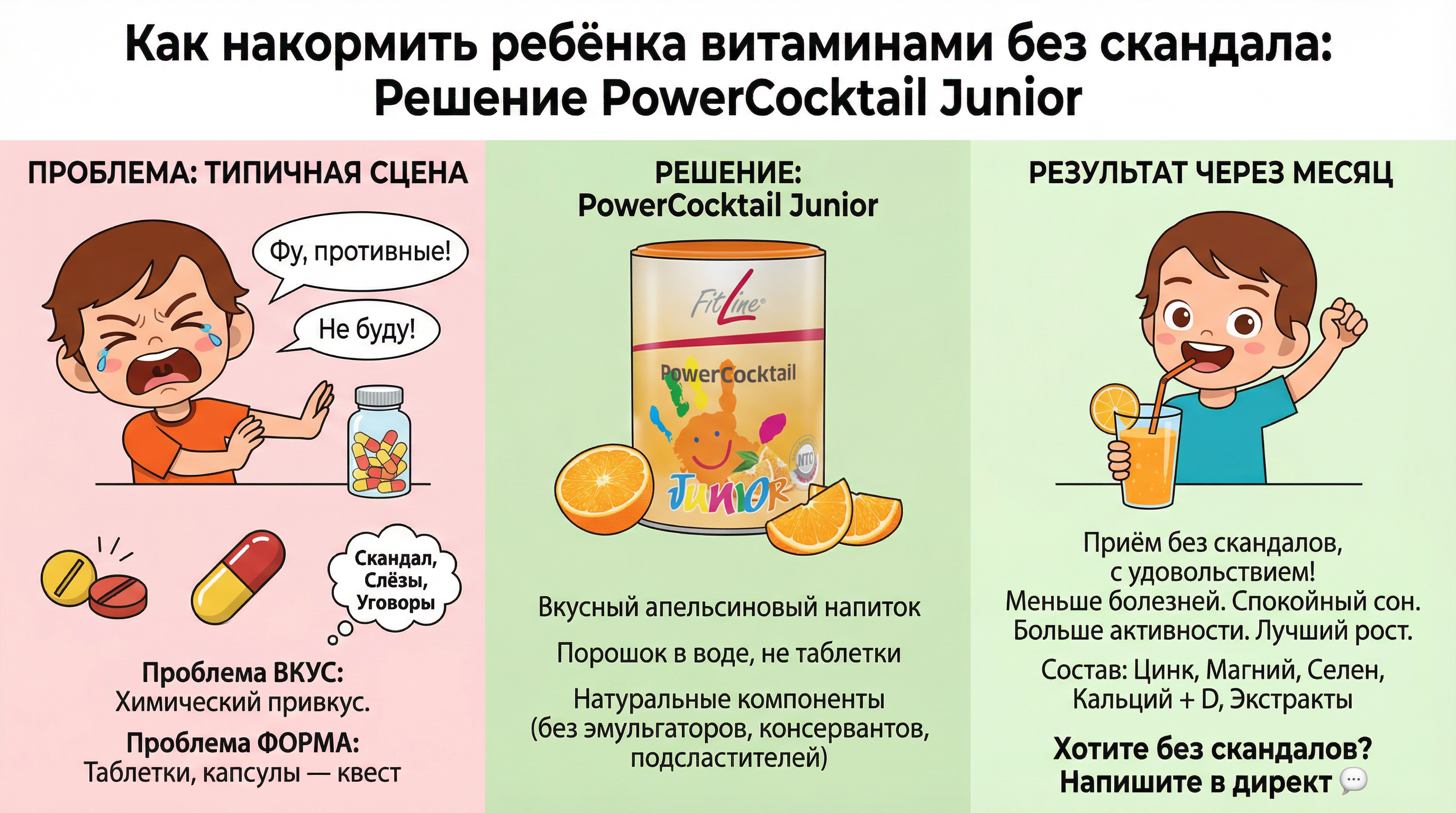 Как накормить ребёнка витаминами без скандала