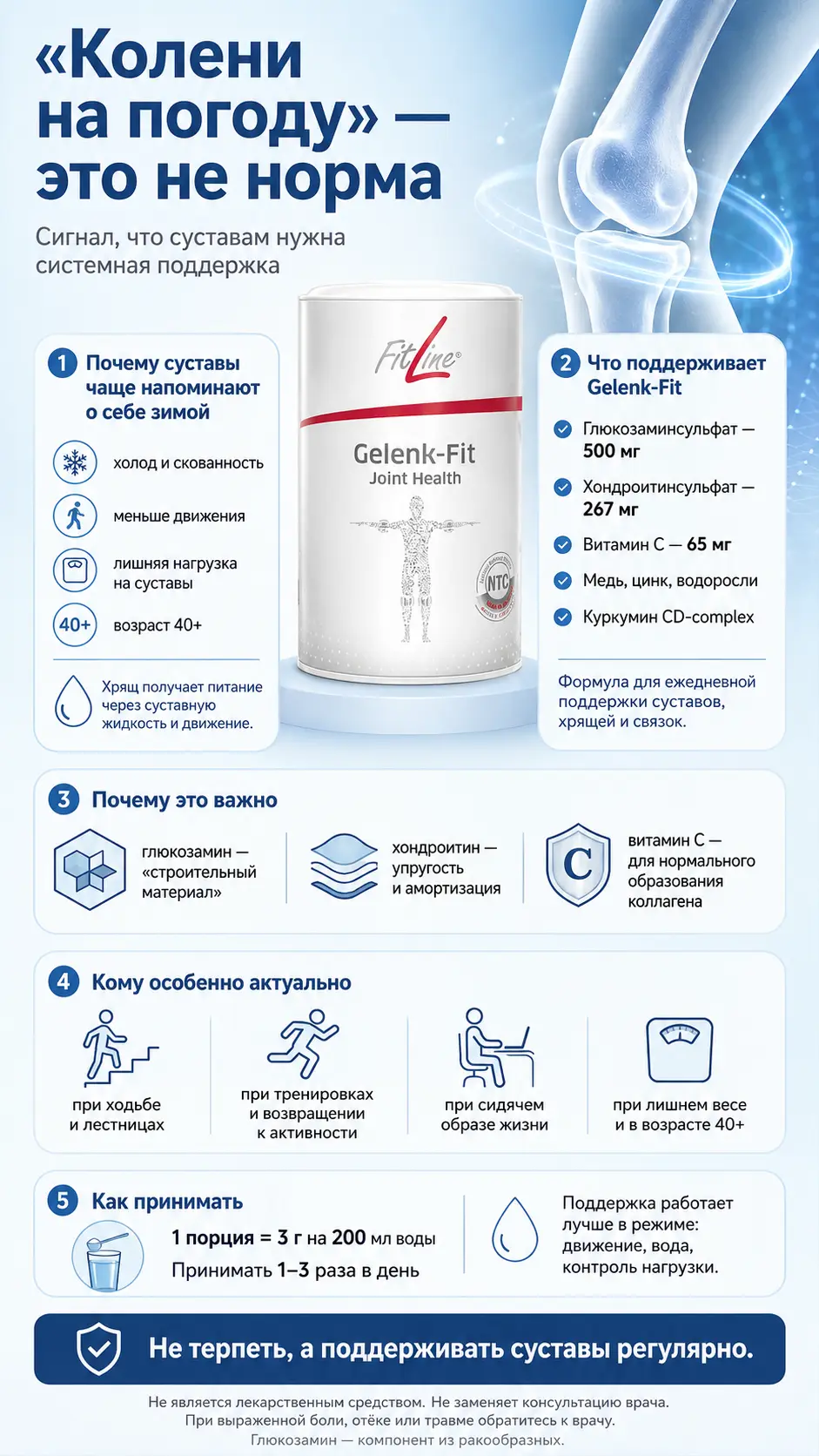 FitLine Gelenk-Fit и Gelenk-Set: состав, формат, цена