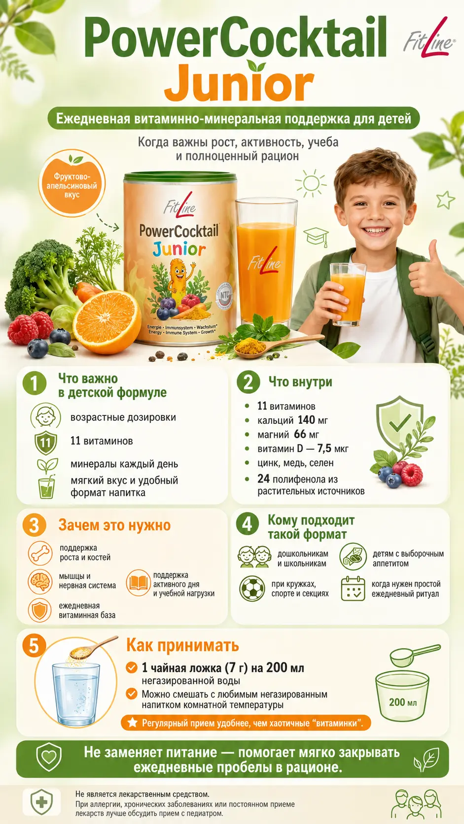 PowerCocktail Junior и витамины для детей