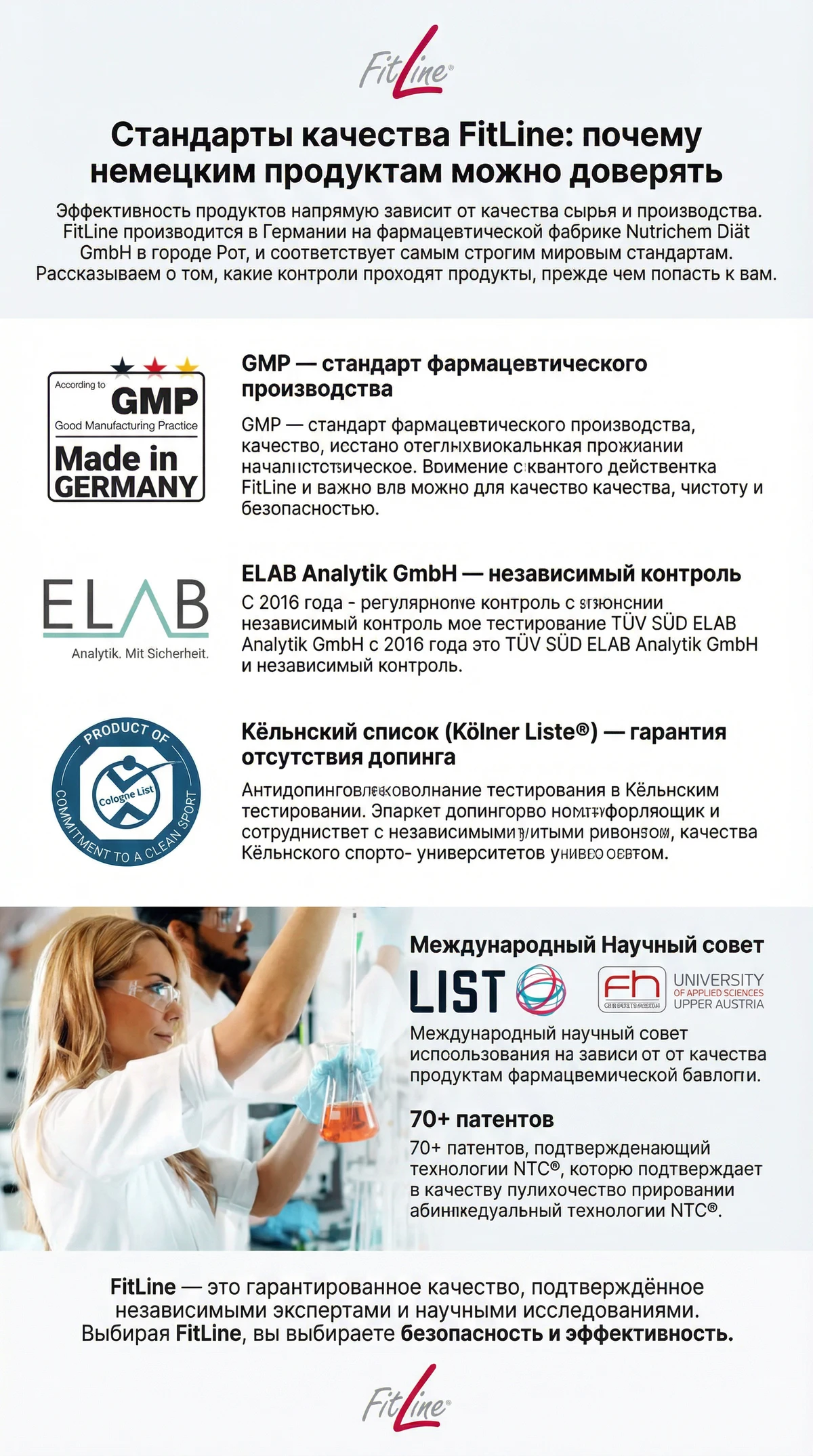 Стандарты качества FitLine: почему немецким продуктам можно доверять