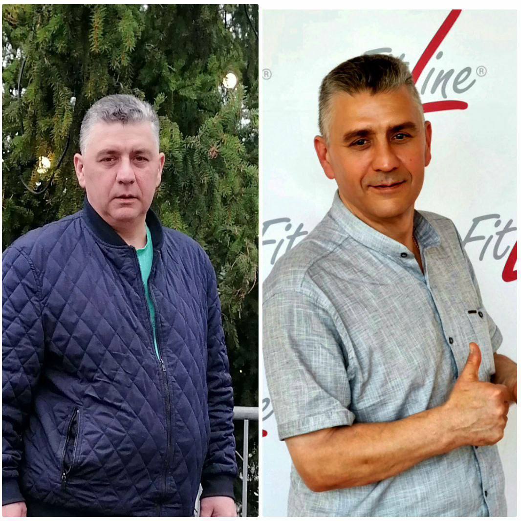 Мужчина до и после FitLine похудение