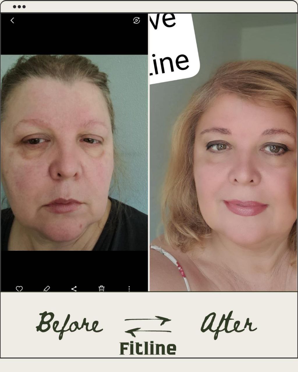 Женщина 50+ Before After FitLine лицо кожа