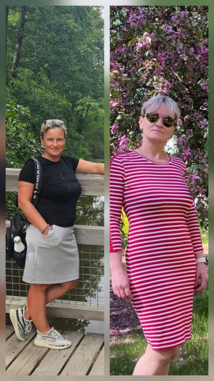 Женщина 50+ FitLine до и после фигура